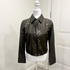 Banana Republic Green Leather Jacket